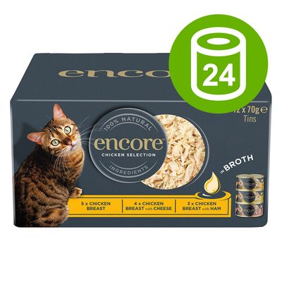 Pakiet Encore, karma mokra w bulionie, 24 x 70 g