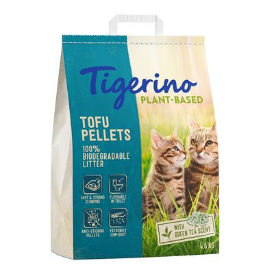Tigerino Plant-Based, żwirek na bazie tofu - zapach zielonej herbaty
