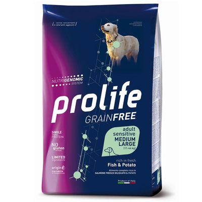Prolife Grain Free Adult Sensitive Medium/Large Ryby i ziemniaki