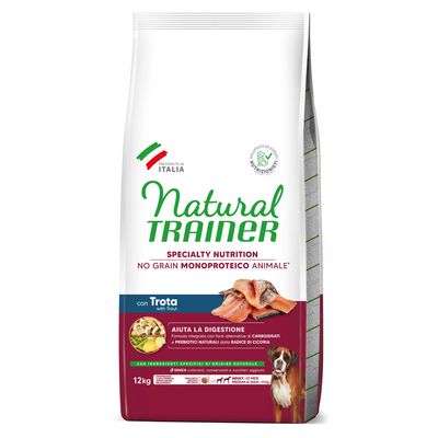Natural Trainer No Grain Adult Medium & Maxi, z pstrągiem