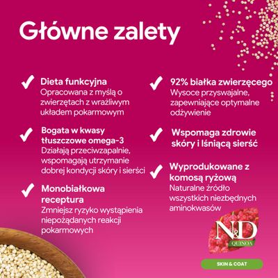Farmina N&D Quinoa Adult Skin & Coat ze śledziem i kokosem