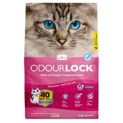 ODOURLOCK żwirek dla kota o zapachu pudru dla niemowląt