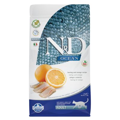 Farmina N&D Ocean bez zbóż Śledź & Pomarańcza Adult