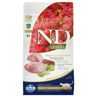Farmina N&D Adult Quinoa Weight Management Jagnięcina, komosa ryżowa, brokuły i szparagi