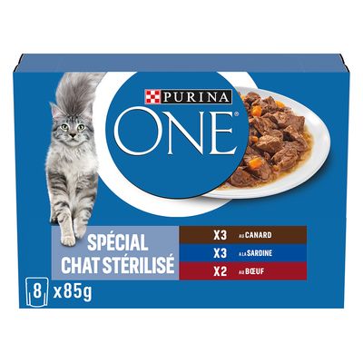 Pakiet mieszany Purina One Sterilised, 8 x 85 g