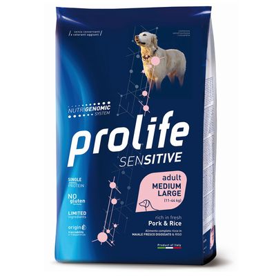 Prolife Dog Sensitive, wieprzowina i ryż