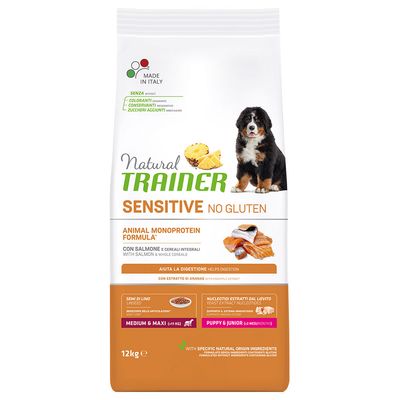 Natural Trainer Sensitive Puppy & Junior Medium & Maxi z łososiem