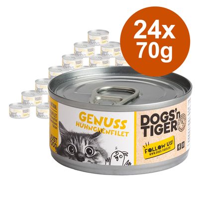 Korzystny pakiet Dogs'n Tiger Cat Filet, 24 x 70 g
