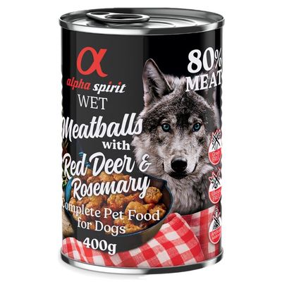 alpha spirit Dog Meatballs, 6 x 400 g