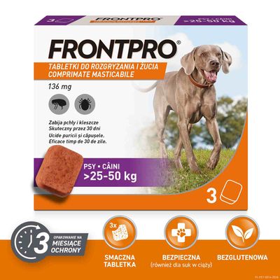 FRONTPRO® tabletki na pchły i kleszcze dla psów