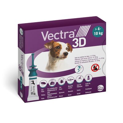 Vectra 3D dla psów, S (4-10 kg), preparat na pchły, kleszcze, komary i moskity