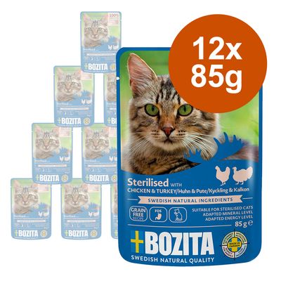 Bozita Sterilised kawałki w sosie, 12 x 85 g