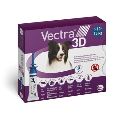 Vectra 3D dla psów, M (10-25 kg), preparat na pchły, kleszcze, komary i moskity