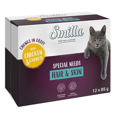 Smilla Hair & Skin, kawałeczki w sosie z warzywami, 12 x 85 g