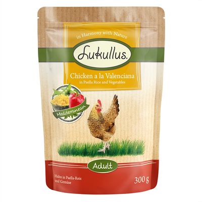 Lukullus Adult, kurczak w ryżu paella z warzywami, 6 x 300 g