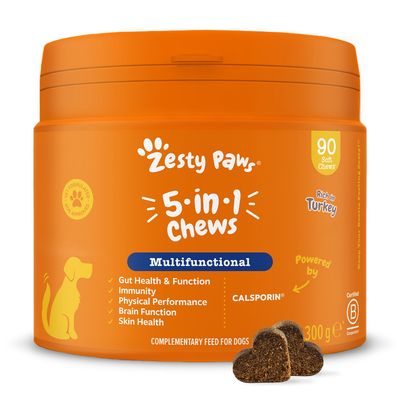 Zesty Paws 5-in-1 Chews, z indykiem