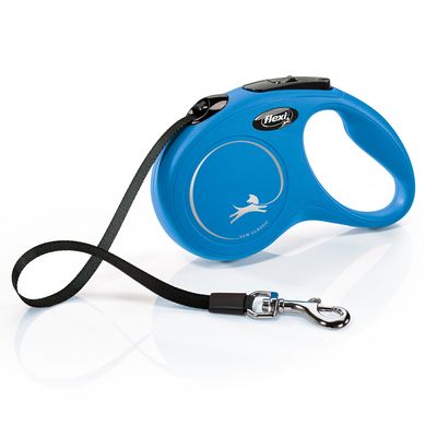 flexi New Classic smycz taśmowa S, niebieska, 5 m