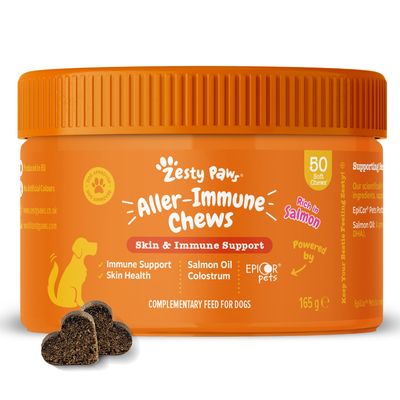 Zesty Paws Aller-Immune Chews, z łososiem