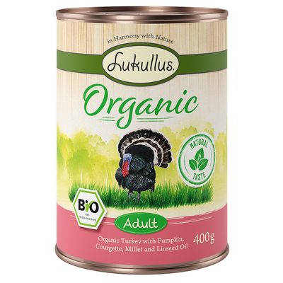 Lukullus Organic Adult, indyk z cukinią (bez glutenu)