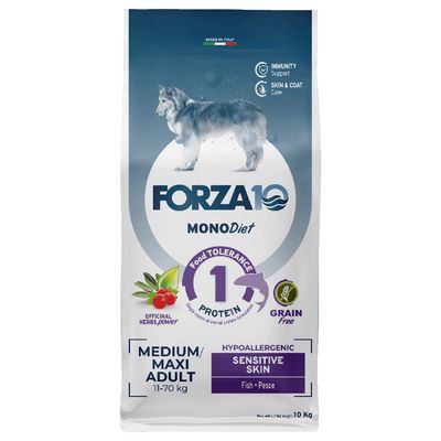 Forza 10 Mono Diet Medium & Large Sensitive Skin, z rybą