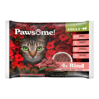Pawsome Adult Cat, 4 x 85 g