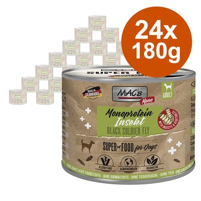 Korzystny pakiet MAC's Monoprotein Insekty i Superfood 24 x 180 g