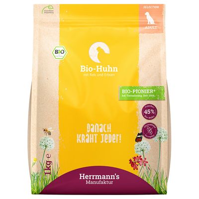 Herrmanns Bio, biokurczak z bioryżem i biogroszkiem