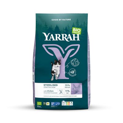 Yarrah Bio Sterilised bez pszenicy z kurczakiem