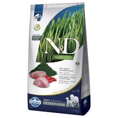 Farmina N&D Dog Spirulina Adult Medium/Maxi, z jagnięciną