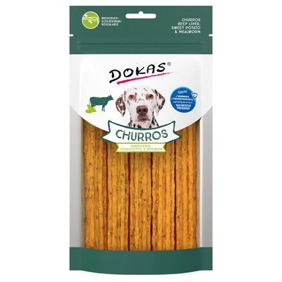 Dokas Churros z wątróbką wołową, batatami i mącznikiem