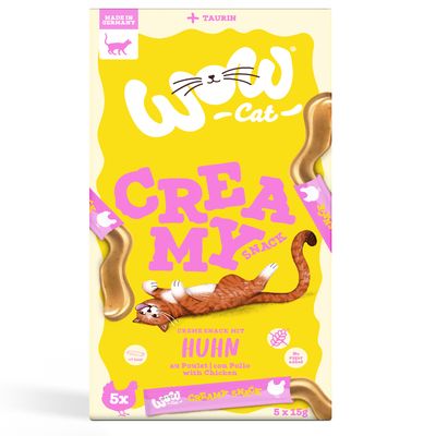 WOW Cat Creamy Snack, 5 x 15 g