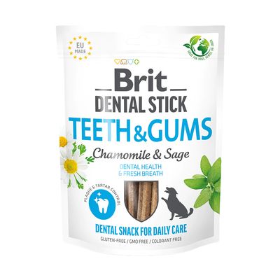 Brit Dental Stick do pielęgnacji zębów i dziąseł, rumianek i szałwia