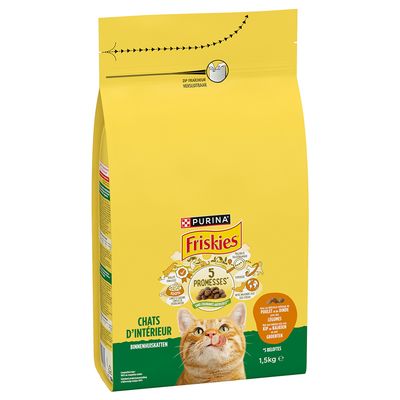PURINA FRISKIES Indoor, kurczak i indyk z warzywami
