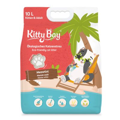 KittyBay ekologiczny żwirek dla kota Meowtini, biały maniok