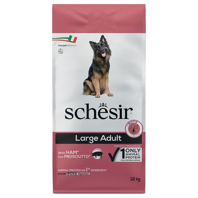 Schesir Dog Large Adult, z szynką