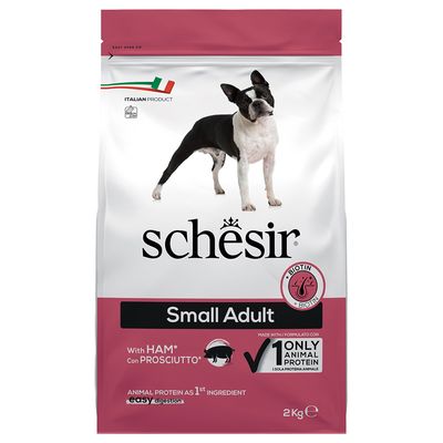 Schesir Dog Small Adult z szynką