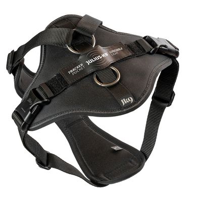 Julius-K9 szelki dla psa Longwalk Light z kieszenią na lokalizator, czarne
