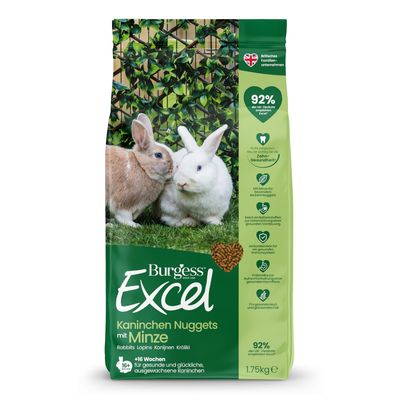 Burgess Excel Adult, nuggetsy z miętą dla królików