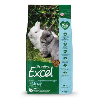 Burgess Excel Junior & Dwarf Rabbit Nuggets z miętą