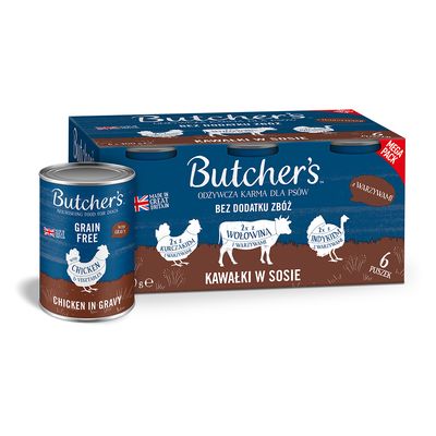 Butcher's Original dla psa, bez zbóż, 6 x 400 g