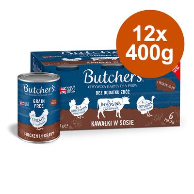 Korzystny pakiet Butcher's Original dla psa, bez zbóż, 12 x 400 g