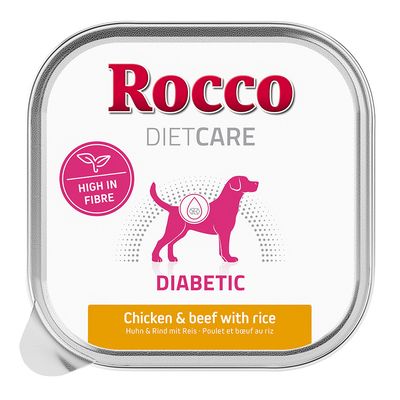Rocco Diet Care Diabetic w tackach, kurczak i wołowina z ryżem, 150g