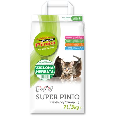 Super Pinio żwirek zbrylający się, zielona herbata