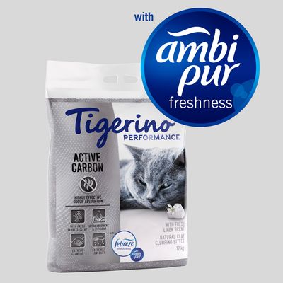 Tigerino Performance Active Carbon żwirek dla kotów – Ambi Pur zapach świeżego prania