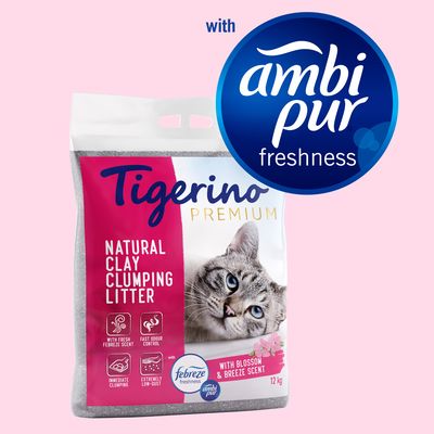 Tigerino Premium, żwirek dla kota - Ambi Pur, świeży zapach kwiatów