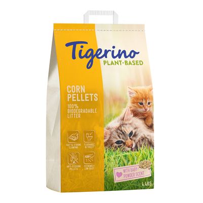 Tigerino Plant-Based, żwirek na bazie kukurydzy - zapach pudru dla dzieci