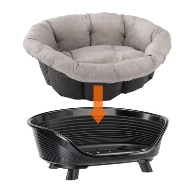 Zestaw kosz Ferplast Siesta Deluxe z beżowym pokrowcem Sofà Tweed