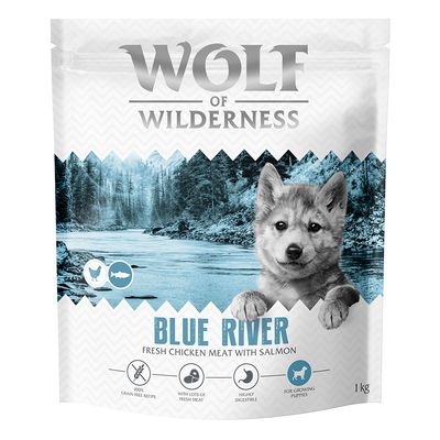 Wolf of Wilderness Junior "Blue River" łosoś - bez zbóż