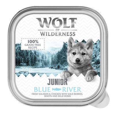 Wolf of Wilderness JUNIOR - Duo-Protein 6 / 24 x 150 g tacki