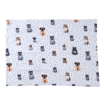 zooplus Basics przytulny koc Fleece Dogs & Dots